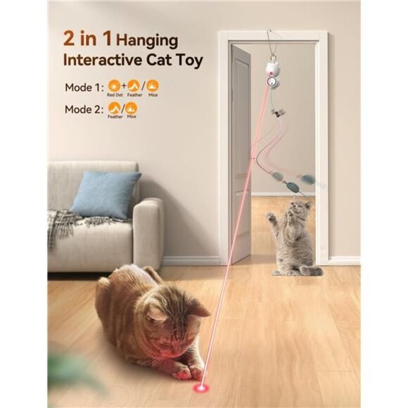 Interactive Cat Toys for Indoor Cats, 2 in 1 Automatic Laser Teaser - Picture 3 of 5